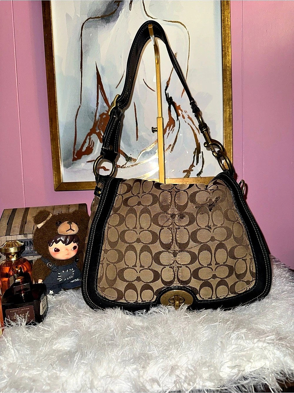 Coach Legacy Signature flap shoulder bag, style 11147.